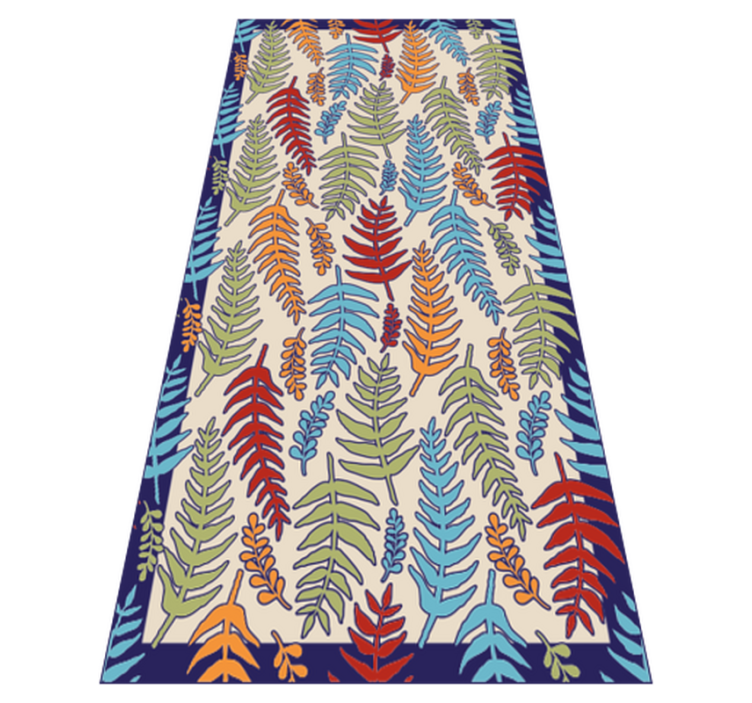 Botanical Stripes flower vinyl rug - TenStickers