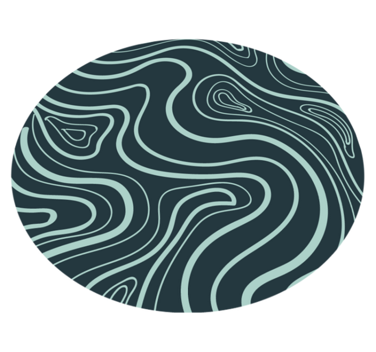 Dark Green Swirl nordic vinyl rug - TenStickers