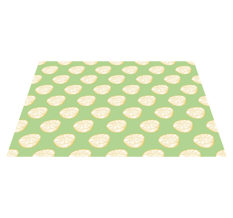 Hand drawn lemon citrus kitchen floor tiles - TenStickers