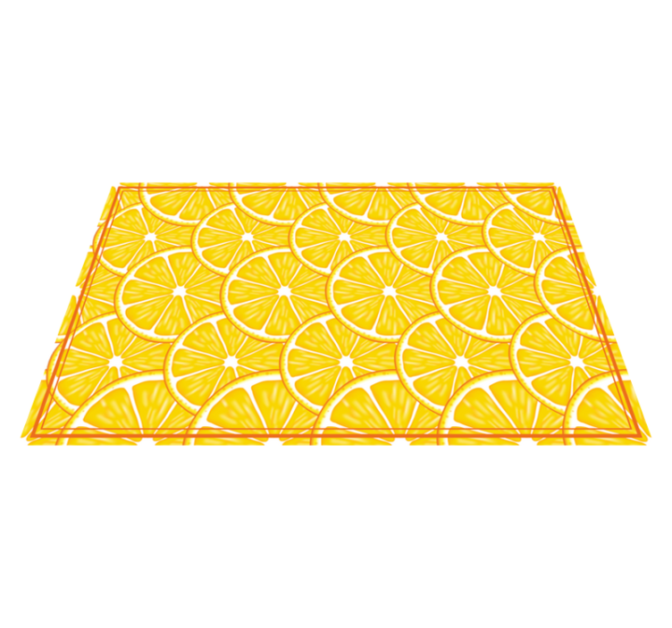 Yellow citrus slices kitchen vinyl rug - TenStickers