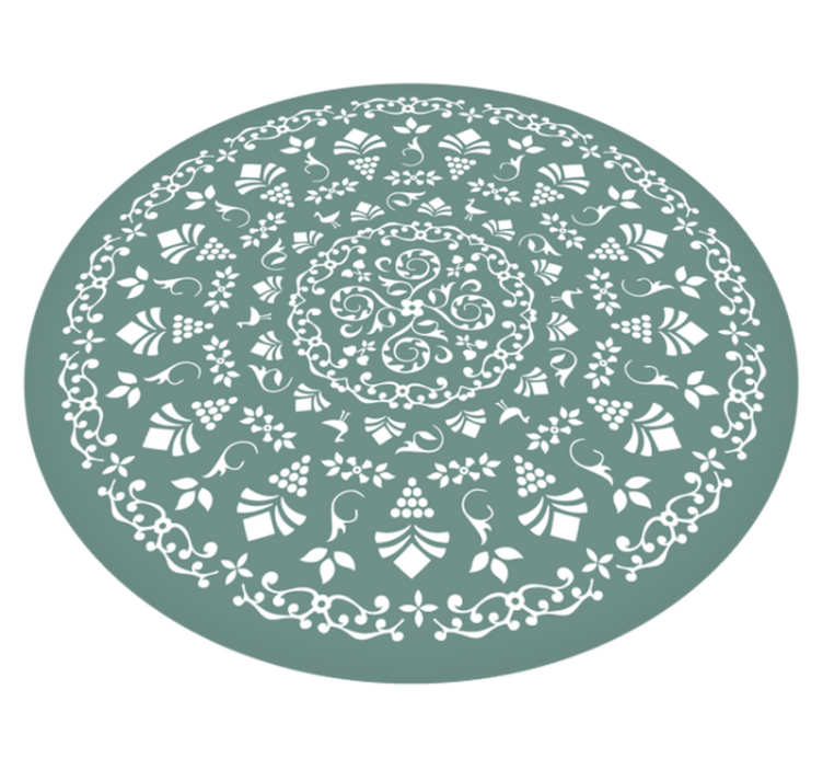 Floral Pattern Motif mandala vinyl rug - TenStickers