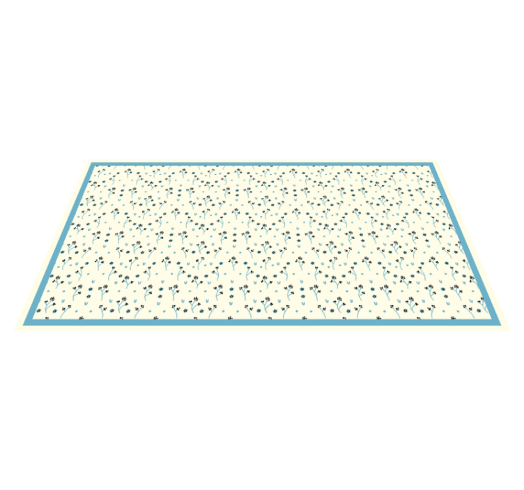 Floral subtle pattern nordic vinyl rug - TenStickers