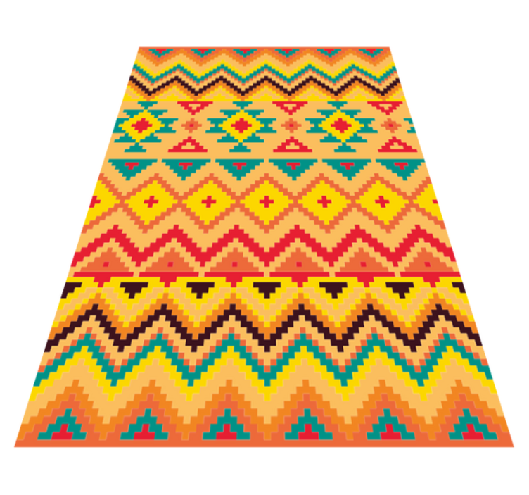 Vibrant Geometric Motif ethnic vinyl rug - TenStickers