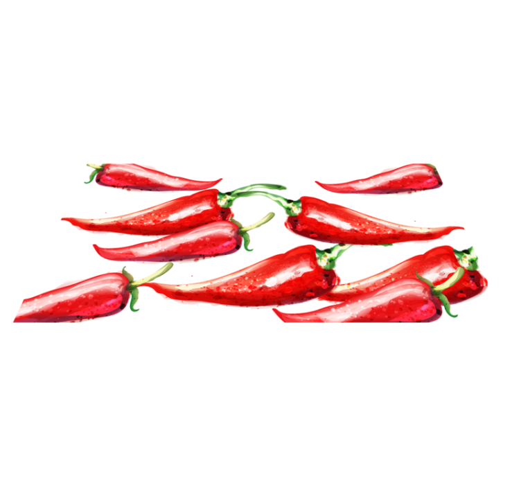 Red Chilli Pepper kitchen vinyl rug - TenStickers