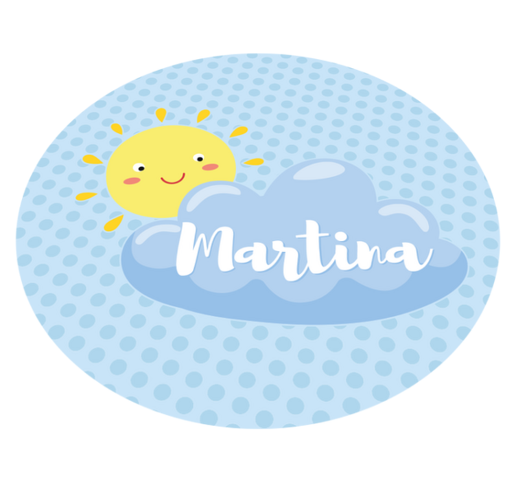 Sun and cloud with name vinyl rug - TenStickers