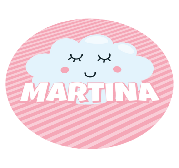 Cute cloud with name vinyl rug - TenStickers