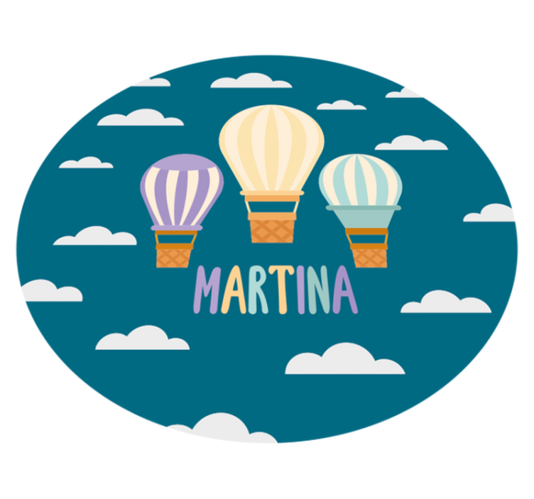 Air balloons with name vinyl rug - TenStickers