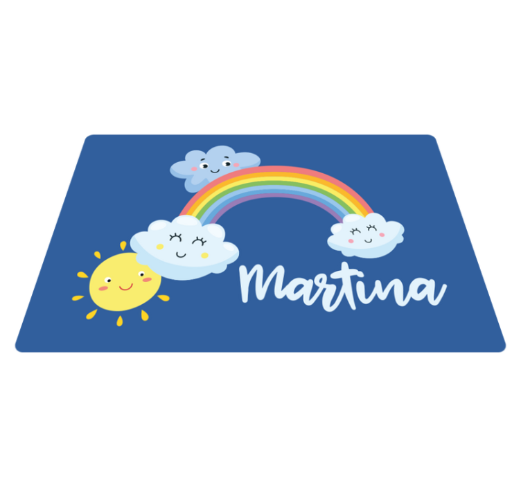 Custom clouds with rainbow vinyl rug - TenStickers