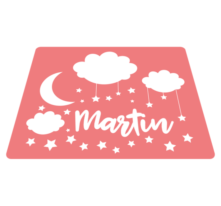 Sweet nigh sky with name vinyl rug - TenStickers