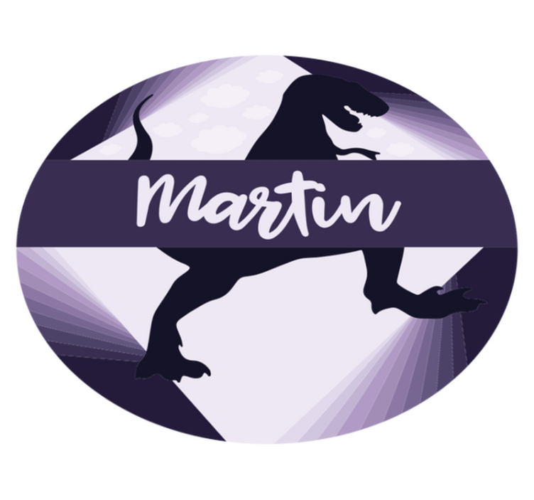 Velociraptor with name vinyl rug - TenStickers