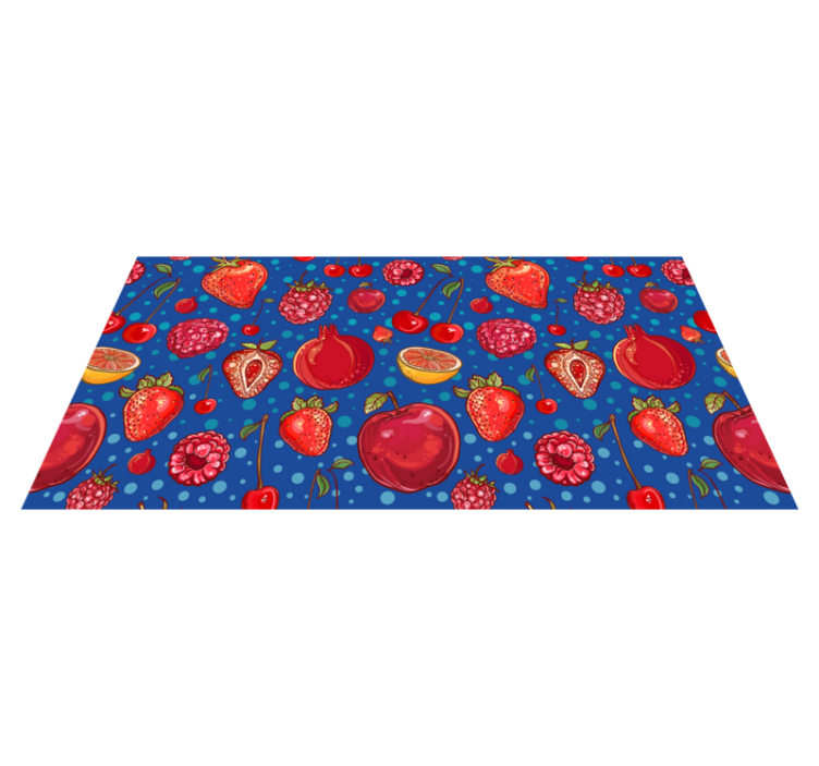 Berries and other fruits kitchen vinyl rug - TenStickers