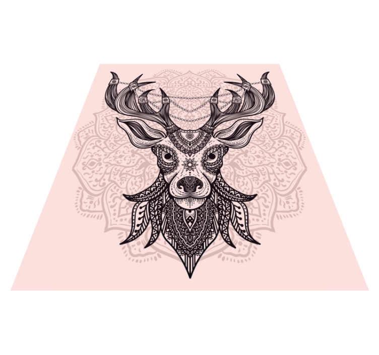 Grey stag motif animal vinyl rug - TenStickers