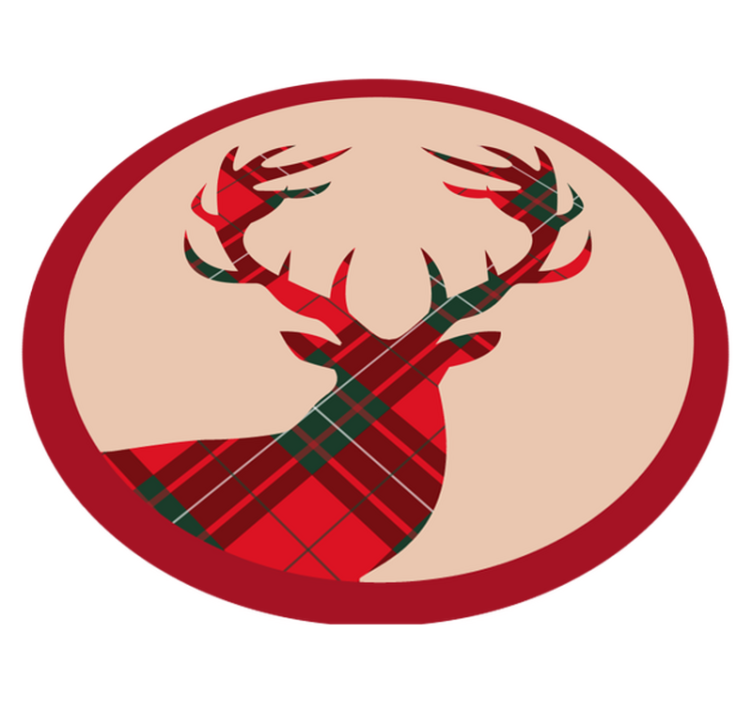 Stylish deer silhouette christmas vinyl rug - TenStickers