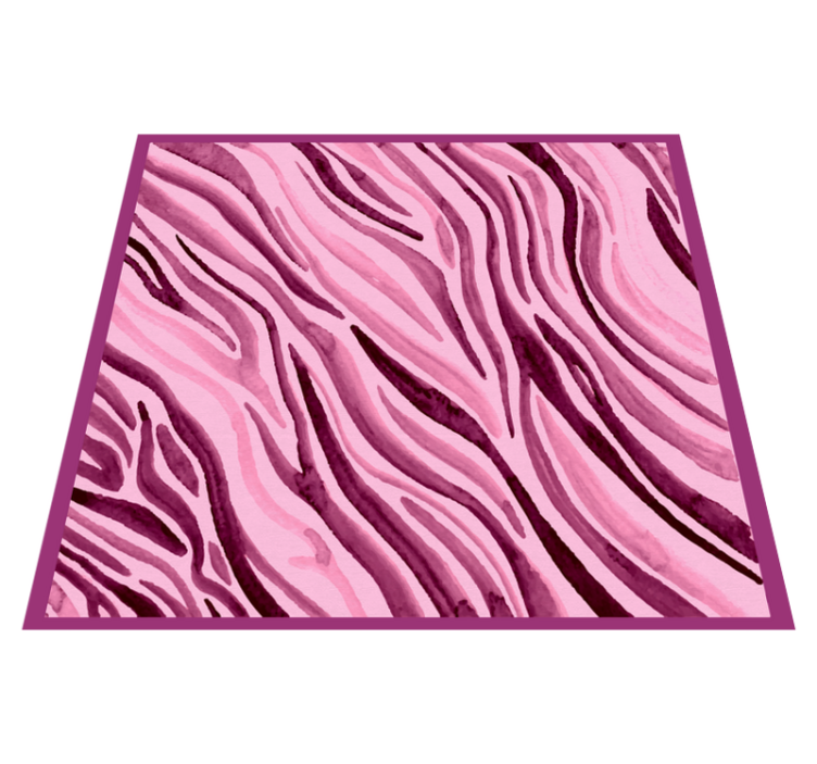 Pink Watercolour Zebra animal print vinyl rug - TenStickers