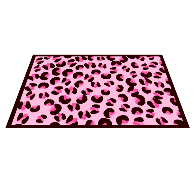 Bright Pink Leopard  animal print vinyl rug - TenStickers