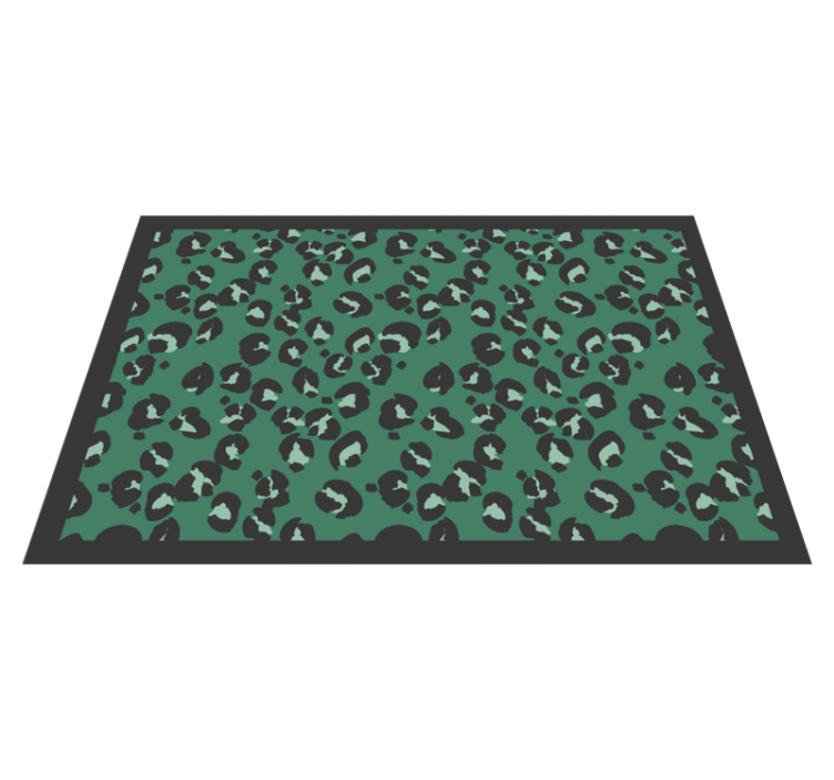 Sage Green Leopard print animal print vinyl rug - TenStickers
