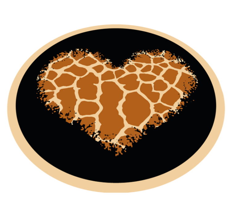 Giraffe Print heart animal print vinyl rug - TenStickers