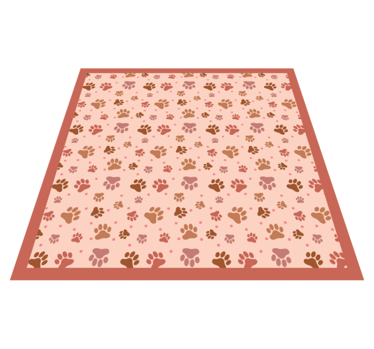 Brown paw prints animal print vinyl rug - TenStickers