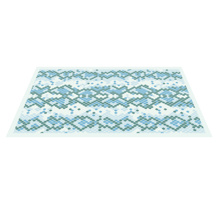 Blue tiled design mosaic vinyl rug - TenStickers