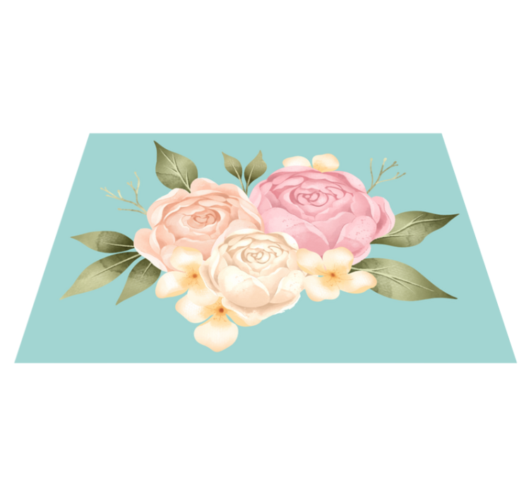 Botanical Composition flower vinyl rug - TenStickers
