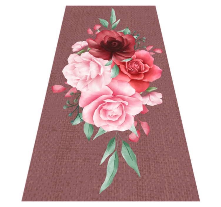 Peony line of flowers floral rug - TenStickers