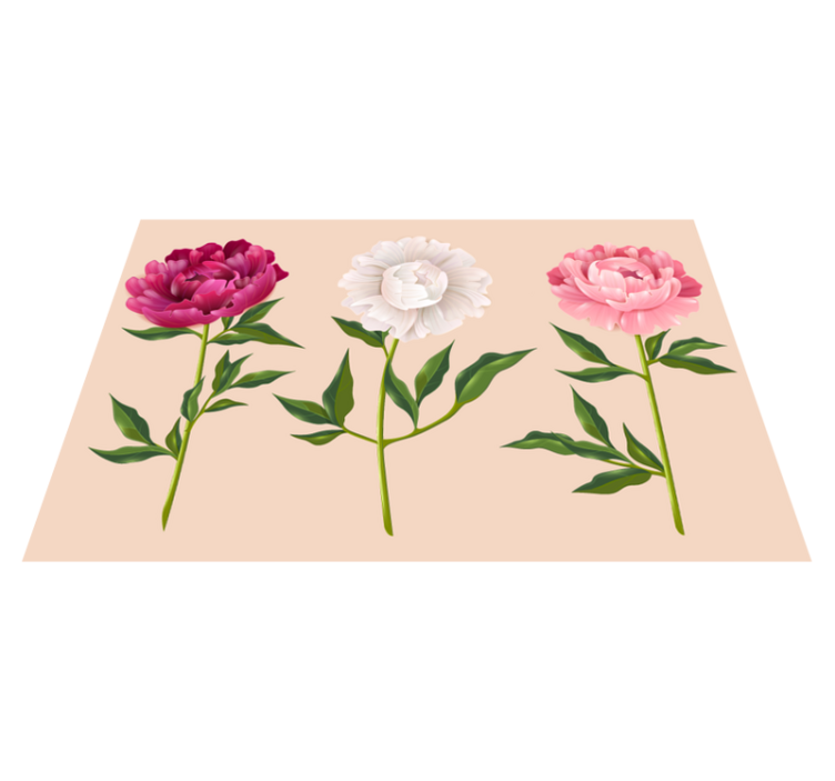 Elegant trio arrangement bathroom vinyl rug - TenStickers