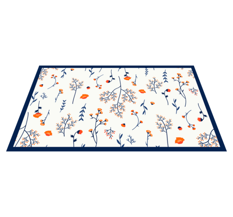 Wild flower pattern kitchen floor tiles - TenStickers
