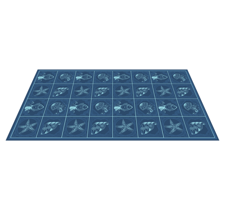 Marine life design bathroom vinyl rug - TenStickers