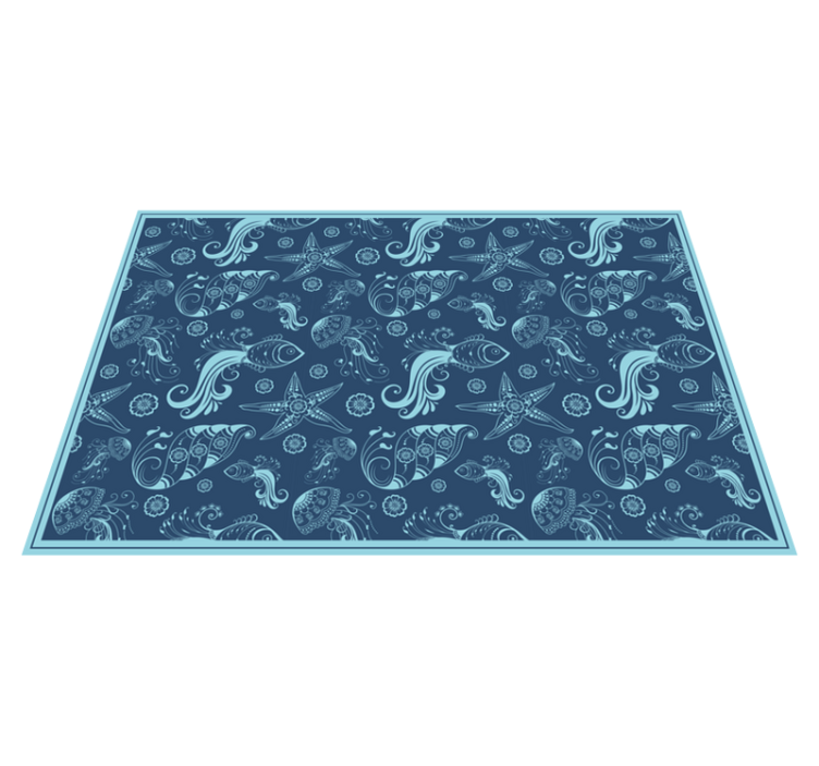 Ornamental Sea Life animal rug - TenStickers