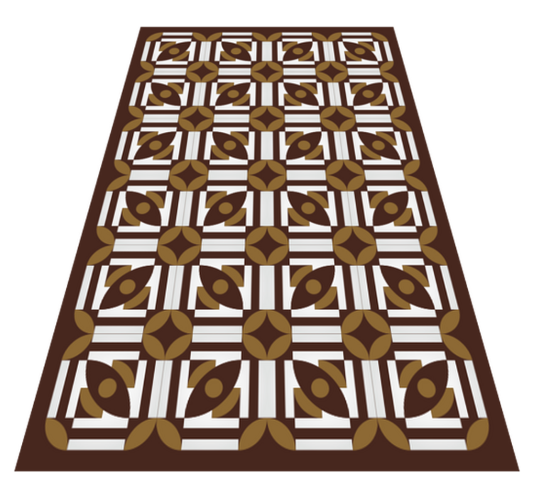 Geometric arrangement tile vinyl rug - TenStickers
