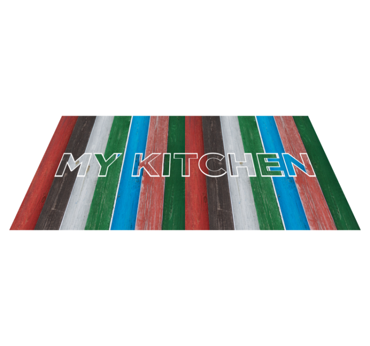 Painted wood  kitchen floor tile - TenStickers