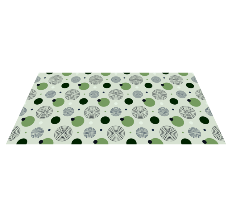 Green and black geometric pattern kitchen floor - TenStickers