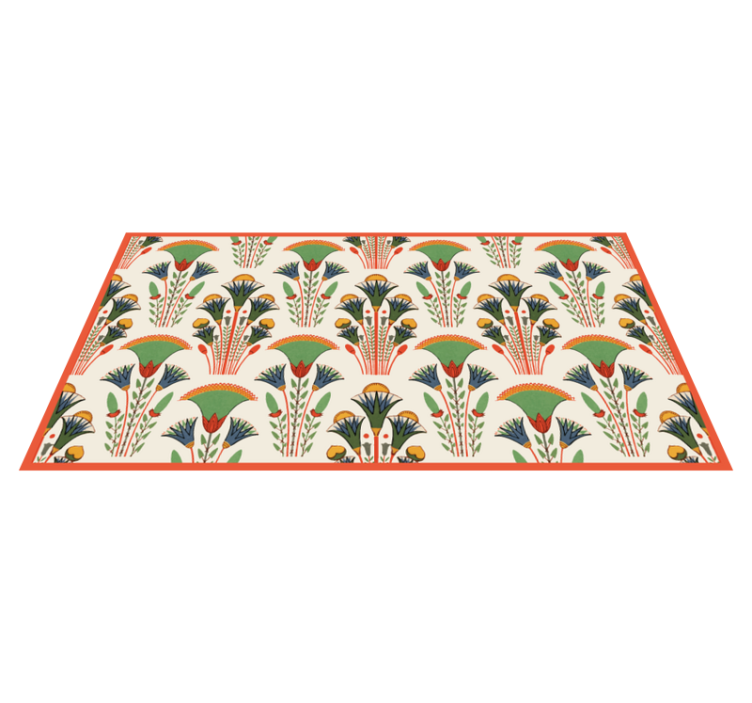 Scandinavian vintage pattern flower vinyl rug - TenStickers