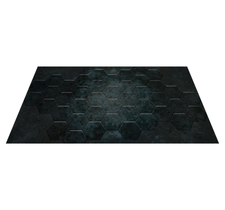 Hexagons concrete texture stone vinyl rug - TenStickers