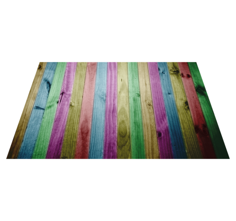 Vibrant Wooden Stripes wood vinyl rug - TenStickers