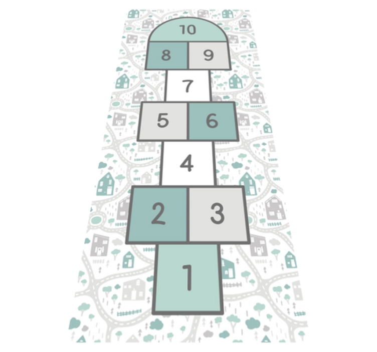 Hopscotch Play Area gaming vinyl rug - TenStickers