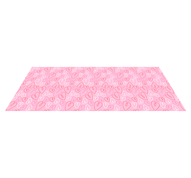 Pink Heart Pattern bedroom vinyl rug - TenStickers