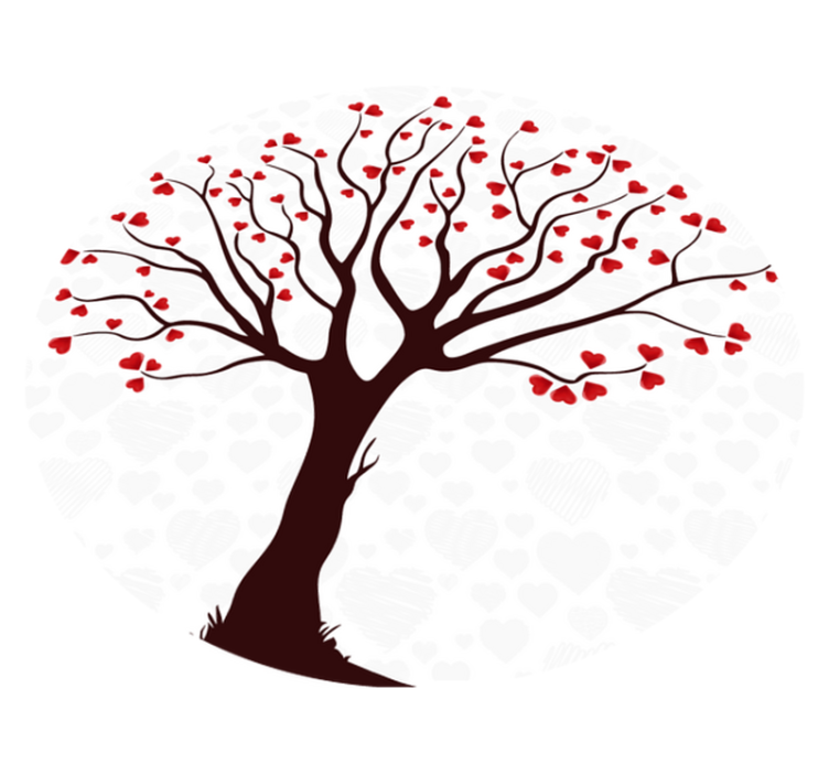 Tree Of Hearts flower vinyl rug - TenStickers