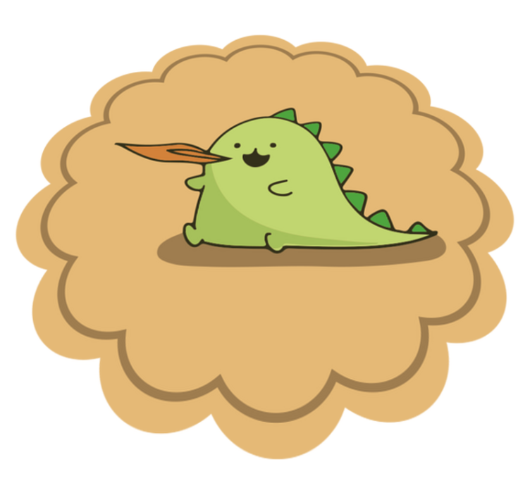 Dinosaur cartoon sitting breathing fire rug - TenStickers