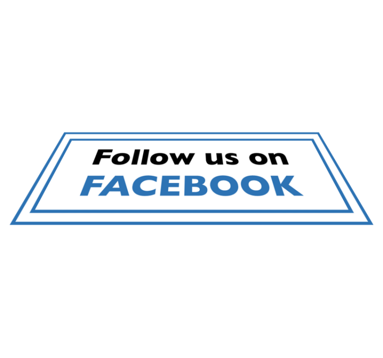 Follow us on Facebook custom vinyl rug - TenStickers