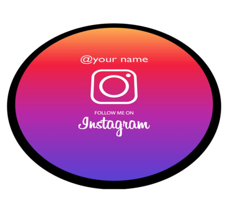 Personalised follow me on Instagram mat - TenStickers