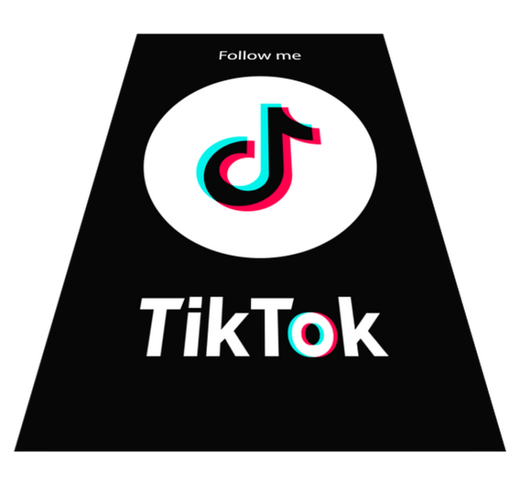 Follow me on Tiktok custom rug - TenStickers