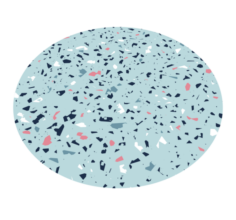 Blue terrazzo style kitchen vinyl rug - TenStickers