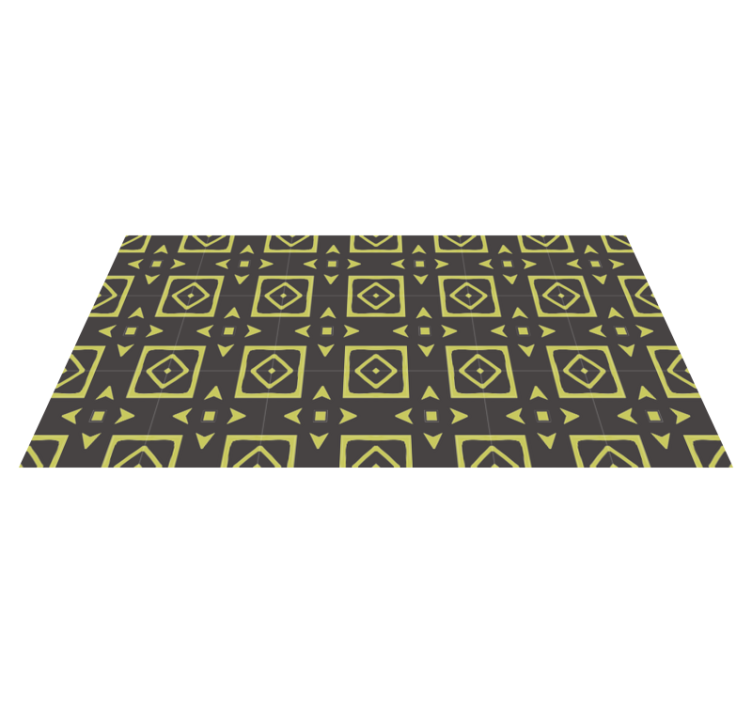 Yellow diamond design geometric vinyl rug - TenStickers