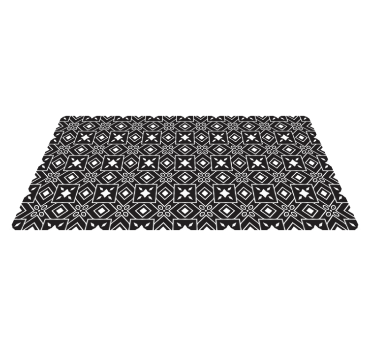 Black and white tiles pattern tile carpet - TenStickers