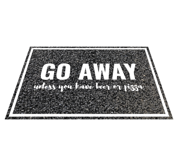 Welcome mat bring beer and pizza entrance hall - TenStickers