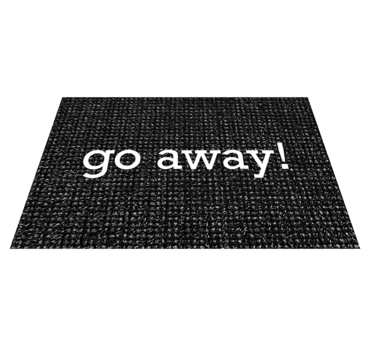 Go away message entrance hall vinyl rug - TenStickers