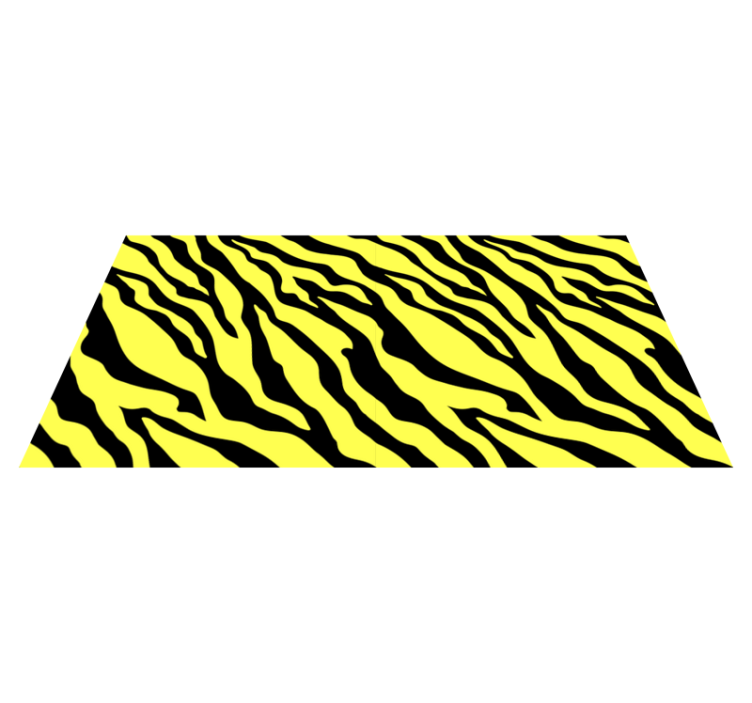 Yellow Zebra print vinyl rug - TenStickers