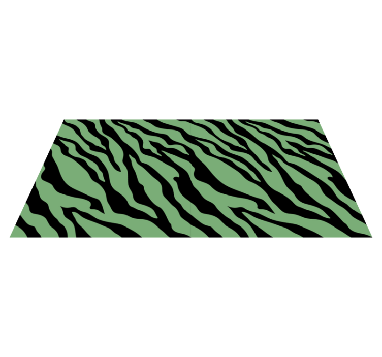 Green Zebra design  animal print vinyl rug - TenStickers