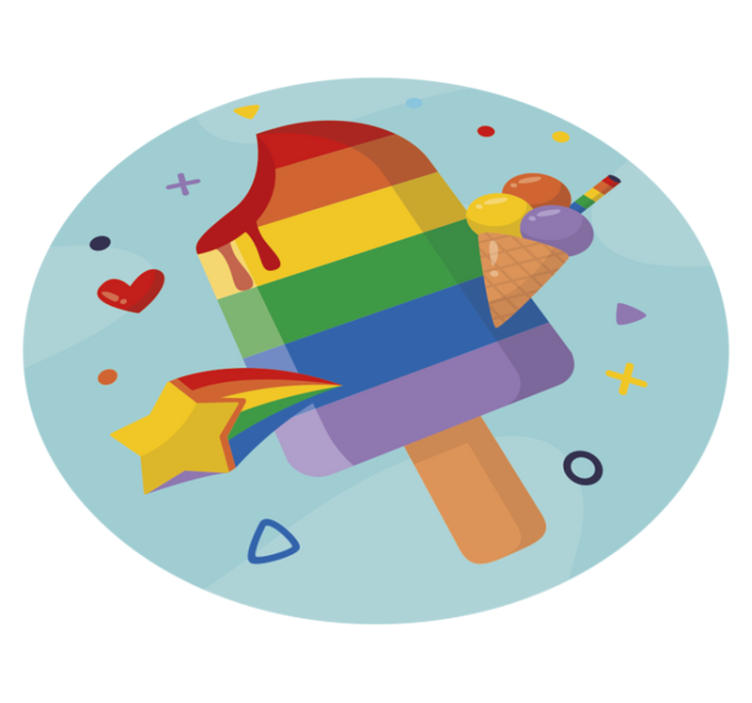 Colorful Ice Cream vinyl rug - TenStickers